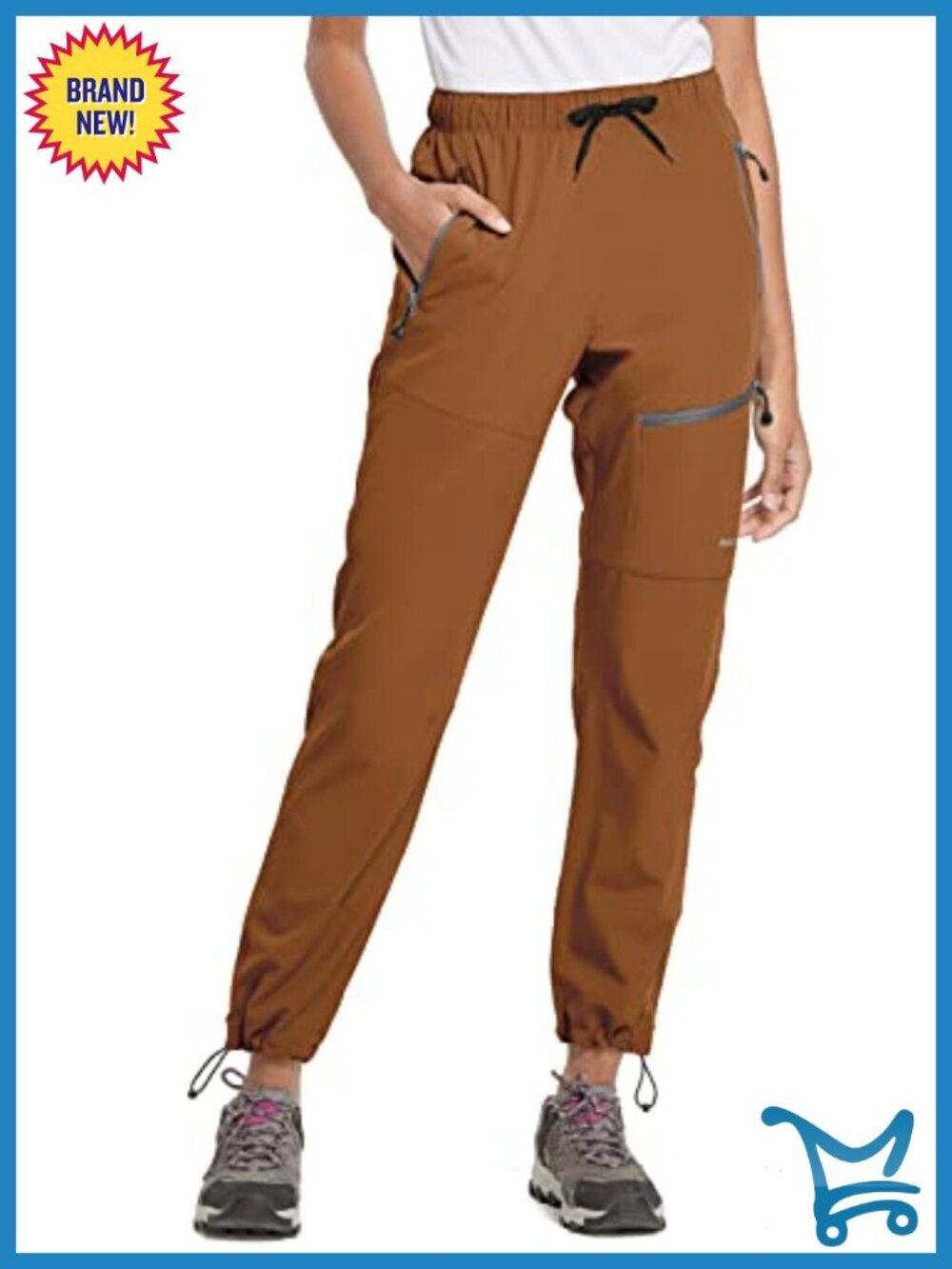 Women's Hiking Pants Quick Dry Lightweight Water Resistant Elastic Waist Cargo